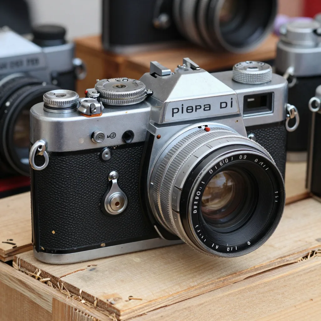 Appareil photo argentique - Non testé, cuir usé