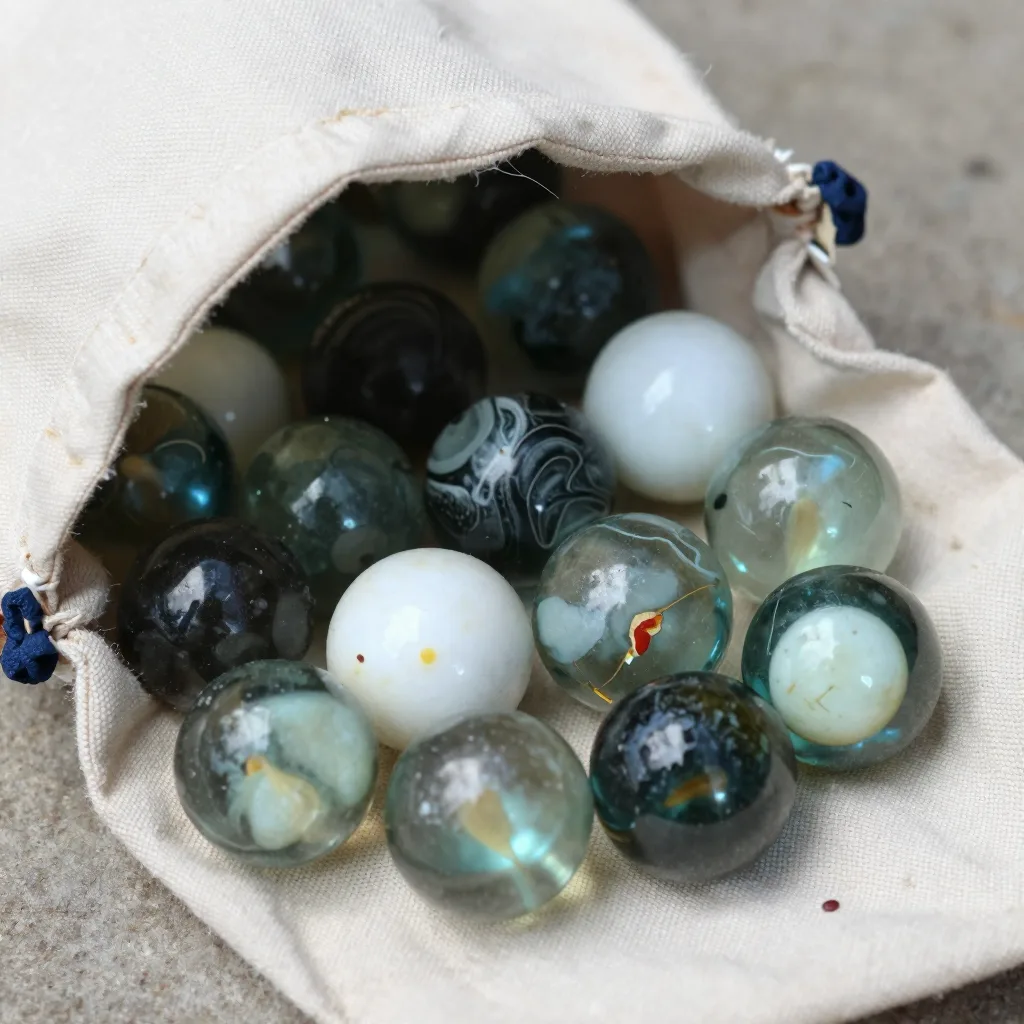 Billes anciennes (sachet) - Verre et terre cuite