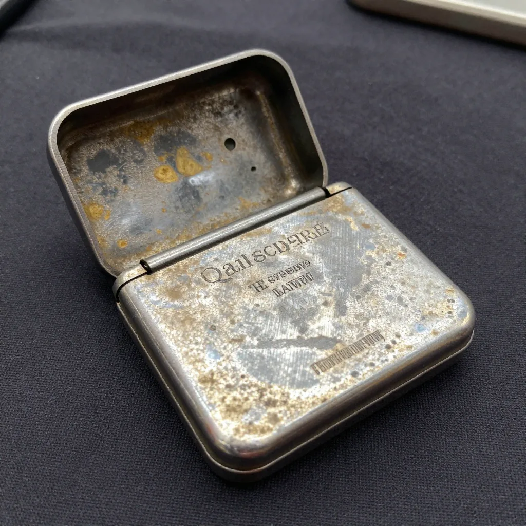 Boîte à cigarettes en métal - Gravure usée