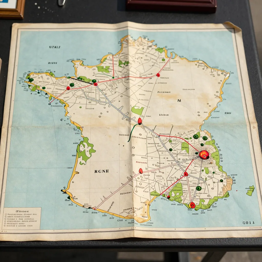 Carte routière Michelin années 60 - Papier plié
