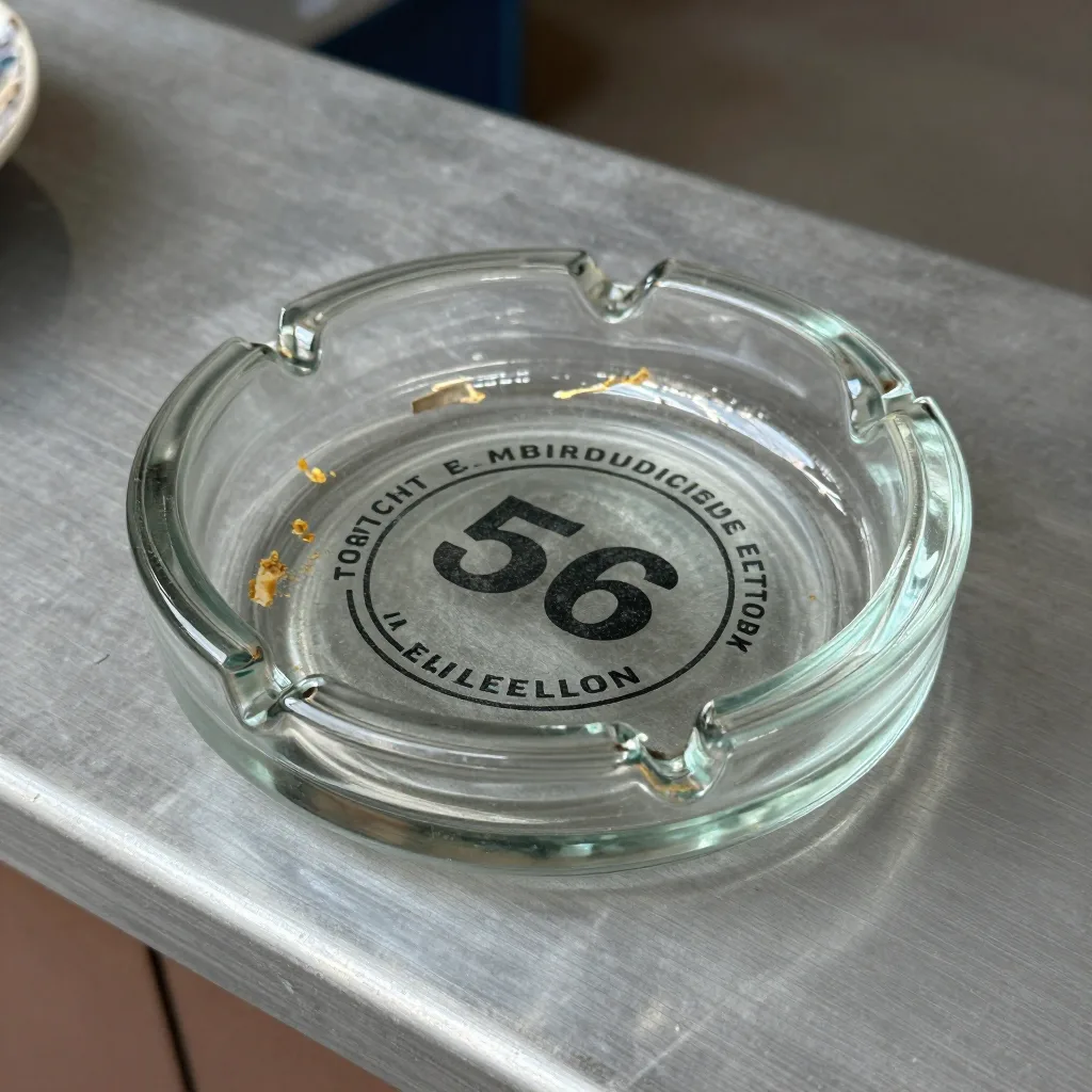 Cendrier publicitaire en verre - Verre épais, logo effacé