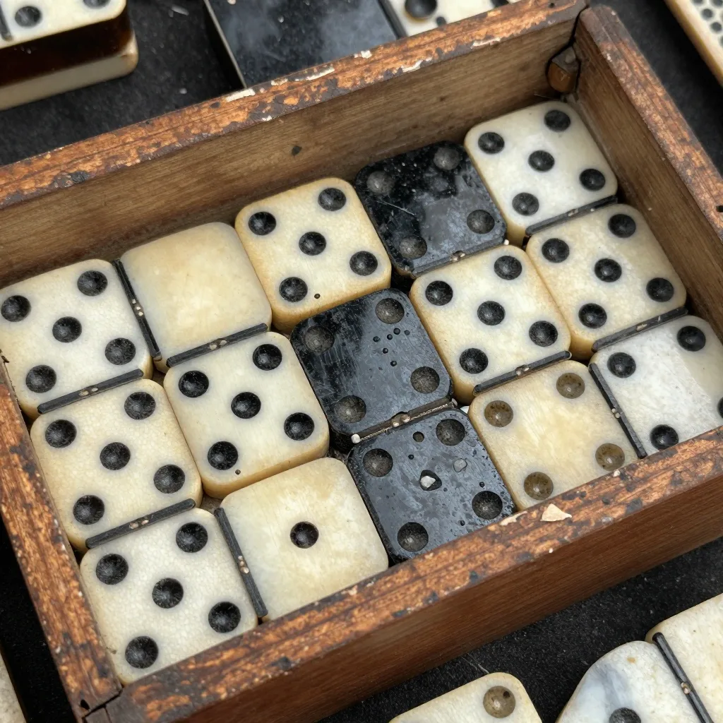 Jeu de dominos en os - Coffret bois