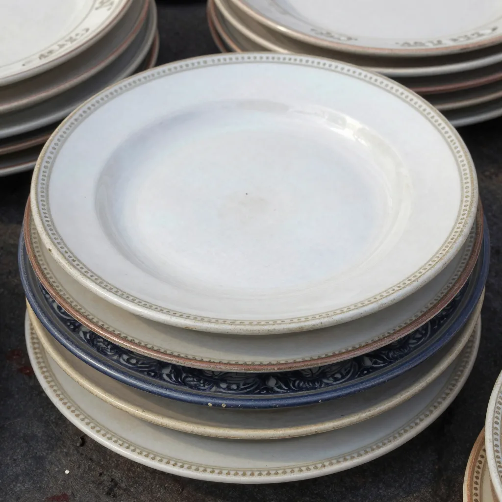 Lot de 4 assiettes dépareillées - Motifs différents, années 40-60
