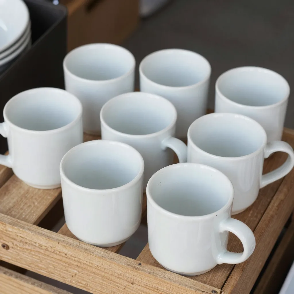 Tasses à café dépareillées (6) - Bistrot, épaisses