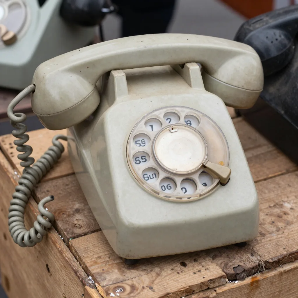 Téléphone à cadran - Bakélite, cordon d'origine