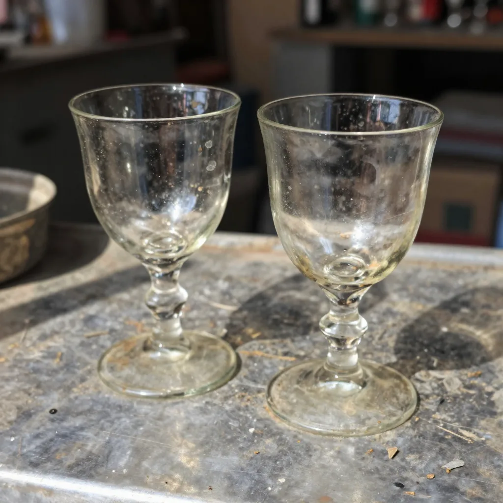 Verres à absinthe (2) - Pied épais, XIXe tardif